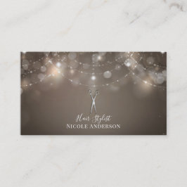 Silvera saxar Taupe Glans Elegant Hårstylist Visitkort