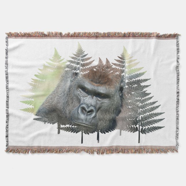 Silverback framträder ur träden filt (Framsidan)