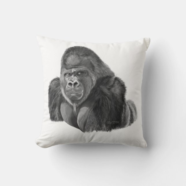 Silverback Gorilla cushion ゴリラのクッション Kudde (Framsida)