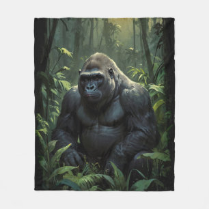 Silverback Gorilla in Rwandan Jungle Fleecefilt
