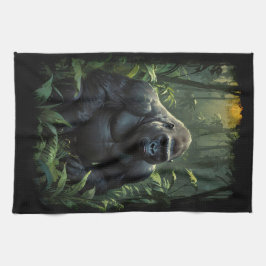 Silverback Gorilla in Rwandan Jungle Kökshandduk