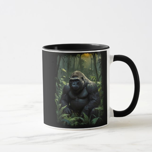 Silverback Gorilla in Rwandan Jungle Mugg (Höger)