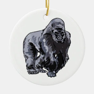 Silverback Gorilla Julgransprydnad Keramik