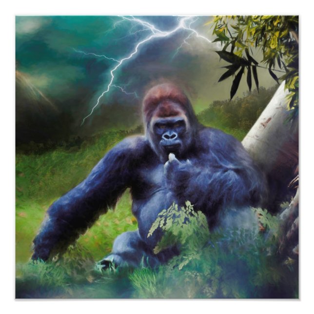 SILVERBACK GORILLA JUNGLE ENLIGHTENMENT FOTOTRYCK (Framsidan)