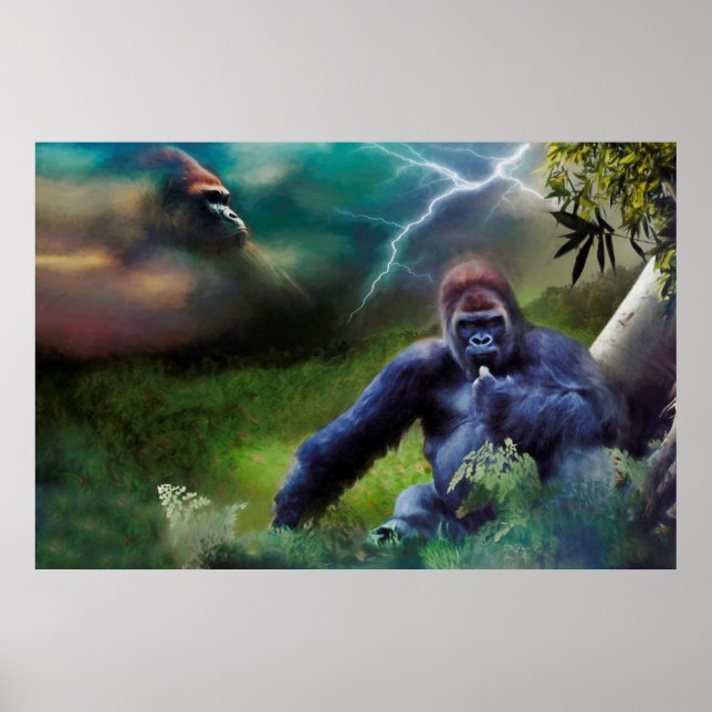 SILVERBACK GORILLA JUNGLE ENLIGHTENMENT POSTER (Framsidan)