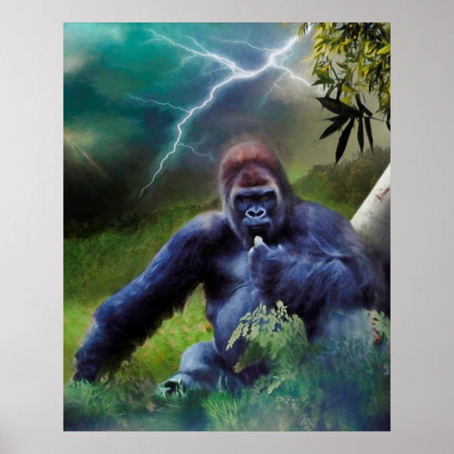 SILVERBACK GORILLA JUNGLE ENLIGHTENMENT POSTER (Framsidan)