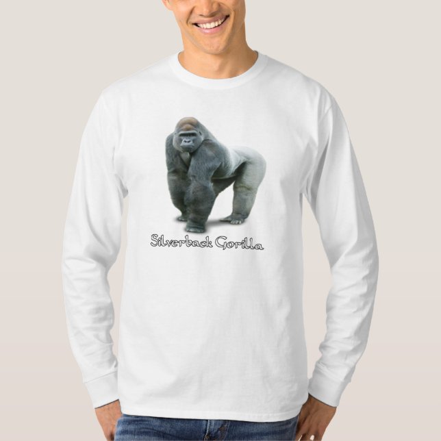 Silverback Gorilla Lång T-Shirt (Framsida)