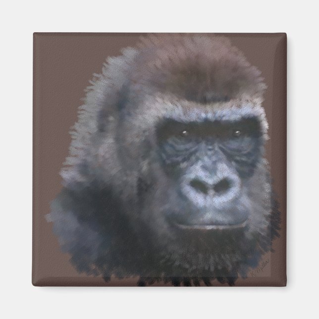 Silverback Gorilla Magnet (Framsidan)