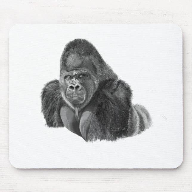 Silverback gorilla mouse pad ゴリラのマウスパッド musmatta (Framsidan)