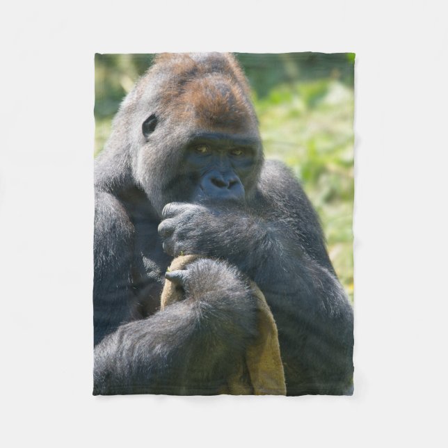 Silverback Gorilla och hans Blanket Fleecefilt (Framsidan)