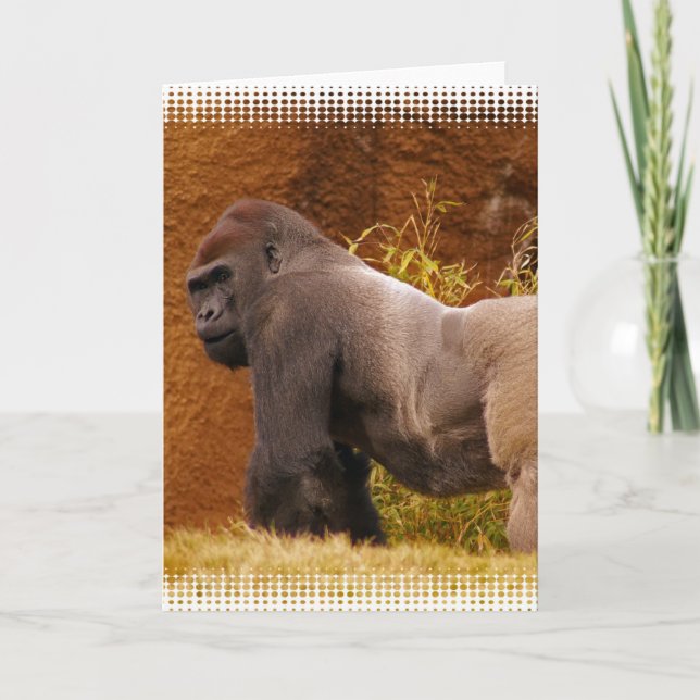Silverback Gorilla Photo Greeting Card Kort (Framsida)