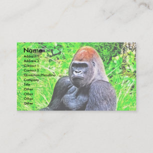 Silverback Gorilla Photo Painting Visitkort