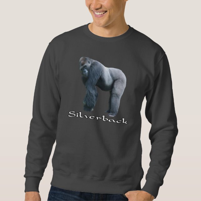 Silverback Gorilla Tröja Lång Ärmad Tröja (Framsida)