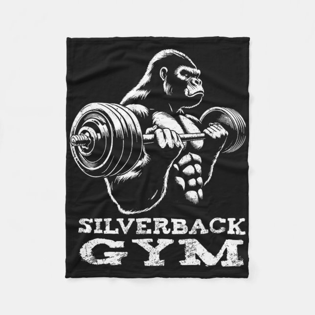 Silverback Gym Gorilla Weightlift Workout Fitne Fleecefilt (Framsidan)