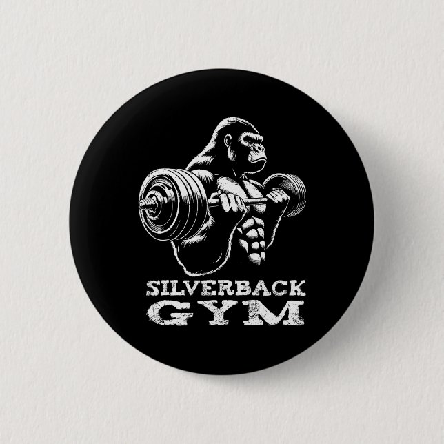 Silverback Gym Gorilla Weightlift Workout Fitne Knapp (Framsida)