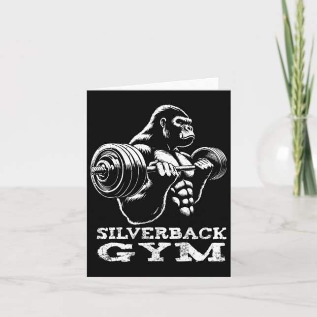 Silverback Gym Gorilla Weightlift Workout Fitne Kort (Framsida)
