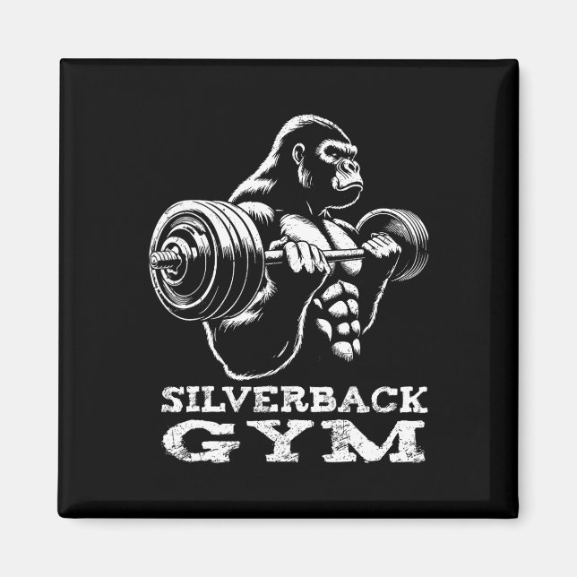 Silverback Gym Gorilla Weightlift Workout Fitne Magnet (Framsidan)