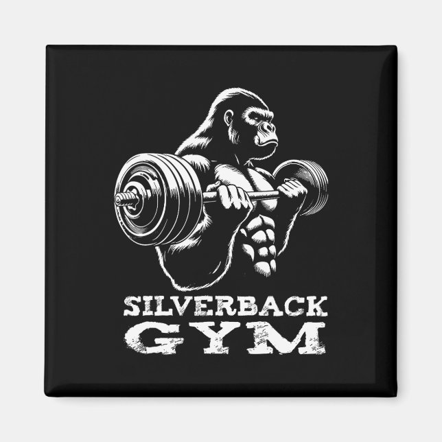 Silverback Gym Gorilla Weightlift Workout Fitne Magnet (Framsidan)
