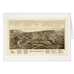 Silverbäck, panorama- karta för NY - 1892 Hälsningskort