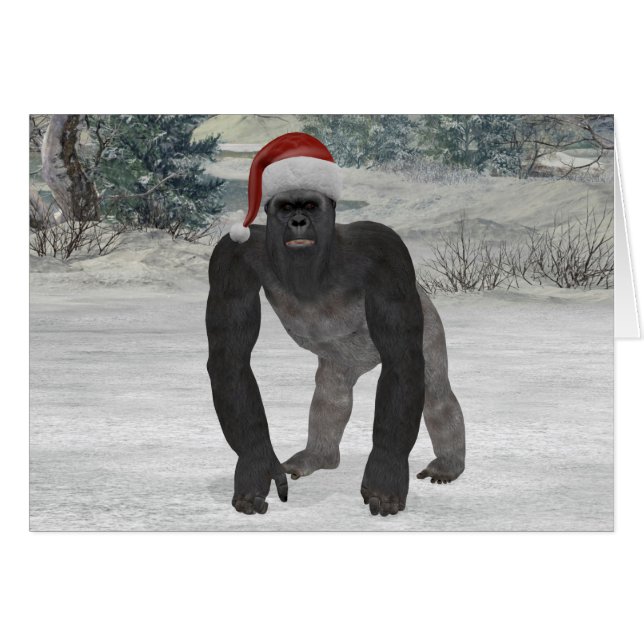 Silverback Santa Hälsningskort (Framsidan Horizontal)