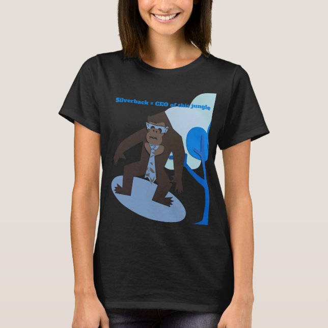 Silverback = verkställande direktör för denna djun t shirt (Framsida)