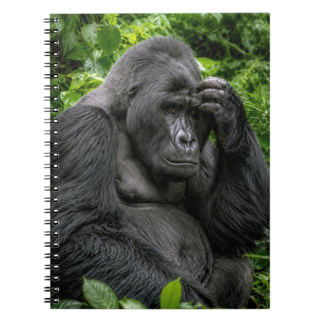 Silverbackgorilla djupt i tankar anteckningsbok (Framsidan)
