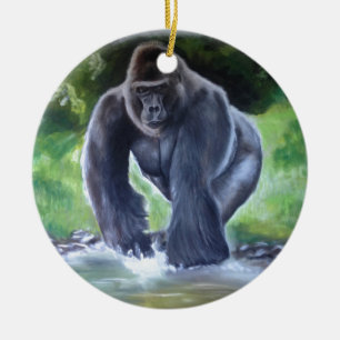 Silverbackgorilla Julgransprydnad Keramik