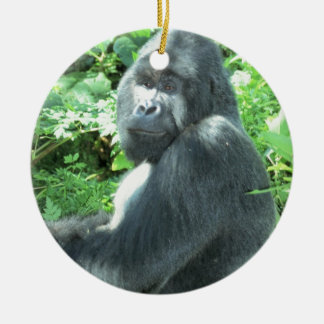 silverbackgorilla julgransprydnad keramik