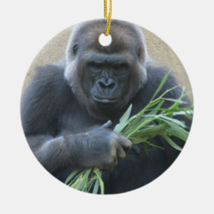 Silverbackgorillaprydnad Julgransprydnad Keramik