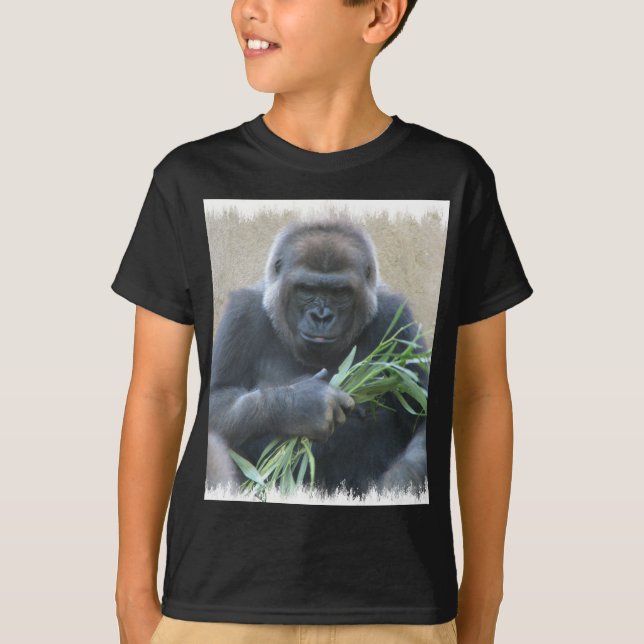 Silverbackgorillasvart man T-tröja T-shirt (Framsida)