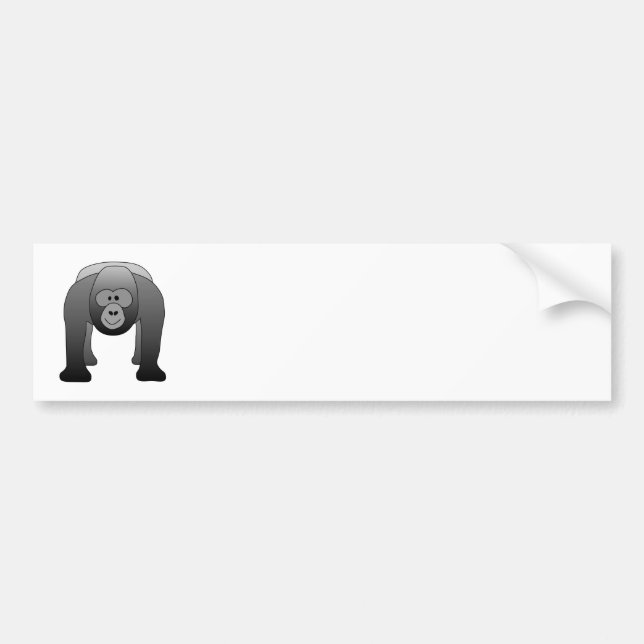 Silverbackgorillatecknad Bildekal (Framsidan)