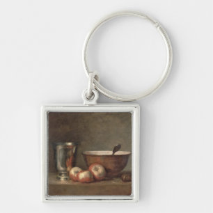 Silverbägaren, c.1768 fyrkantig silverfärgad nyckelring