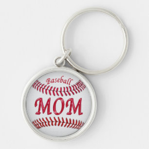 Silverbaseboll nyckelring för mammor
