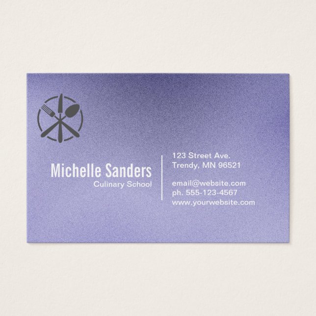 Silverbestick Logo | Lila textur Visitkort (Framsida)