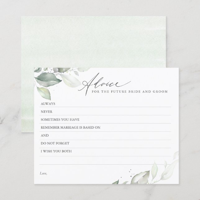 Silverblad Grönska Elegant Rådgivningskort (Fram/baksida)