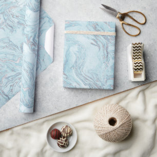 SilverBlue Marble Presentpapper