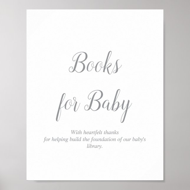 Silverböcker för baby shower-skylt poster (Framsidan)