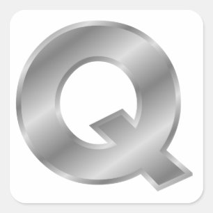 Silverbrev Q Fyrkantigt Klistermärke