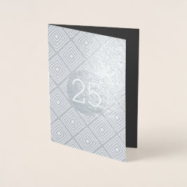 Silverbröllop 25-årsjubileum folierat kort