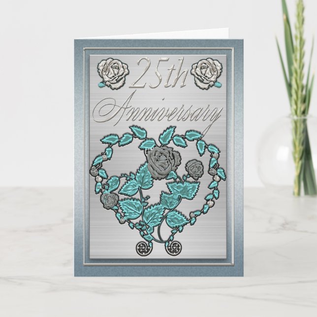 Silverbröllopsjubileum 25-årsjubileum inbjudan (Framsida)