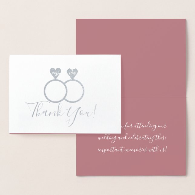 Silverbröllopsringar tack folierat kort (Display)