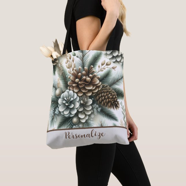 Silverbruna kottar Elegant Personlig Tygkasse (Närbild)