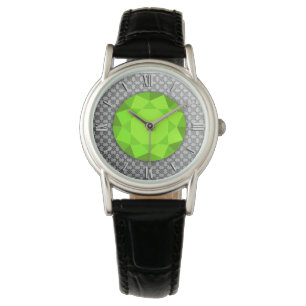 Silverdamast med en fauxperidotgemstone armbandsur