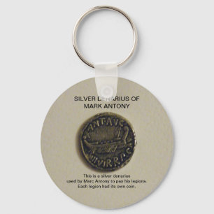 SilverDenarius av det Marc Antony fotoet Keychain Nyckelring