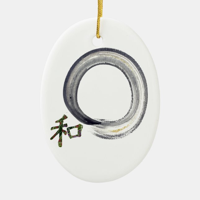 Silverenso med Kanji - harmoni Julgransprydnad Keramik (Framsidan)