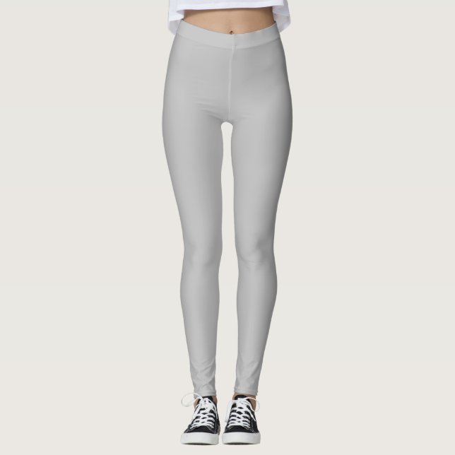 Silverfärg Solid Enkel Leggings (Framsida)