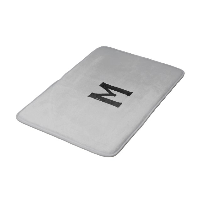 Silverfärg Svart Monogram Badrumsmatta (Vinklad)