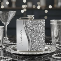 Silverfärgad falsk glitter glamour personlig metal