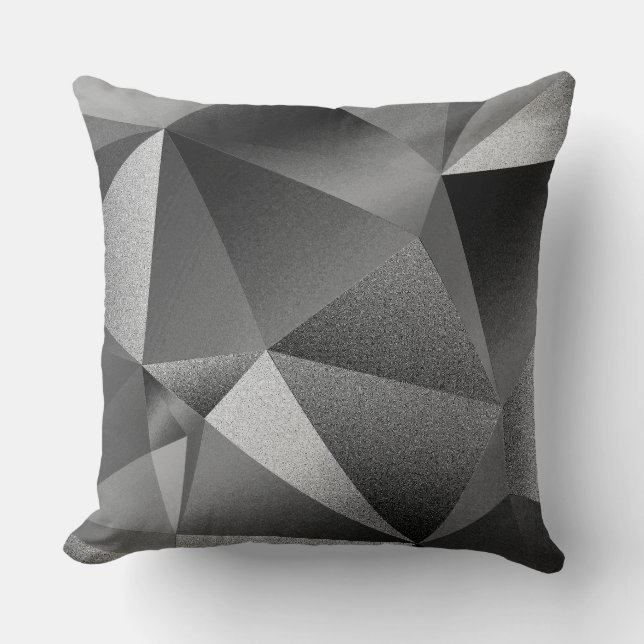Silverfärgad geometrisk diamantkastrullkudde kudde (Framsida)
