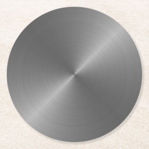 Silverfärgad Metallisk Cirkulär Utseende Underlägg Papper Rund